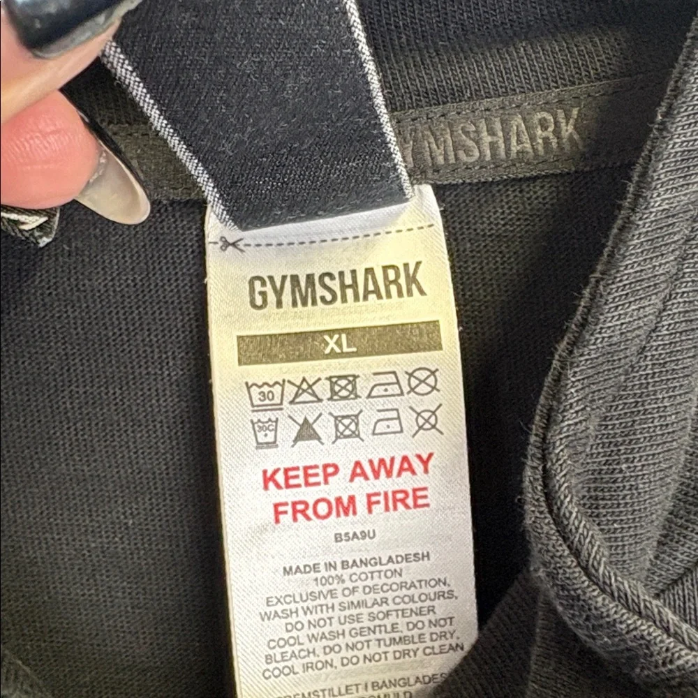 Gymshark black cropped cinch adjustable waist long-sleeve top/Quarter zip/ Sz XL - Picture 3 of 8